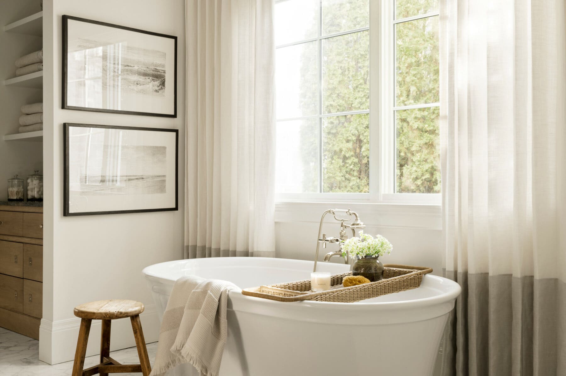 Nothing quite like a freestanding tub in this beautiful bathroom designed by Studio McGee.