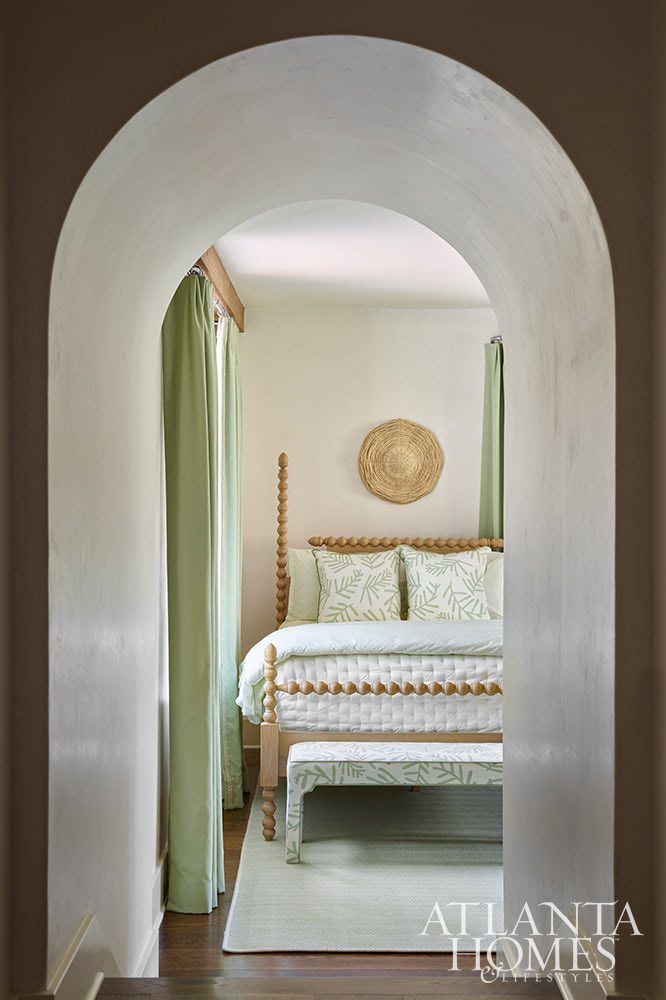 Who couldn’t help but fall in love at first sight with this stunning Sea Island home? In calming colors and soothing tones, this home is nothing short of a sanctuary–with views for day. Atlanta Homes & Lifestyles Interior Designer: Courtney Giles Interiors,  Architect: Josh G. Youngner Architect, Builder: The Van Waters Company, Original Architect: Thomas Thaddeus Truett Architect, 